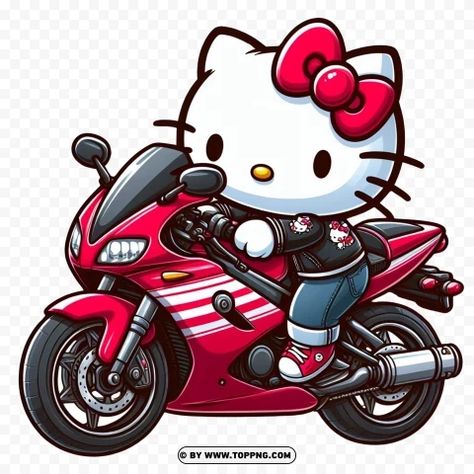 Hello Kitty Motorbike, Hello Kitty Bike Helmet, Hello Kitty Motorcycle Helmet, Hello Kitty Mamadisima, Hello Kitty Motorcycle, Hello Kitty Bike, Hello Kitty Transparent, Png Hello Kitty, Cartoon Motorcycle