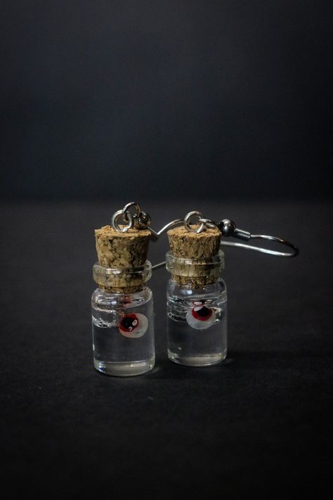 An Eye for Murder Earrings, Eyeball Jewelry, Creepy, Eyes, Red, Halloween, Spooky, Stainless Steel, Hypoallergenic, Sensitive Ears Creepy Accessories, Eyeball Jewelry, Interesting Earrings, Creepy Earrings, Red Halloween, Creepy Eyes, Saint Benedict, Halloween Spooky, Sensitive Ears