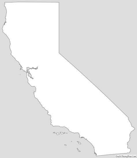 California Outline Map Check more at https://diaocthongthai.com/map-of-california-state/ California Outline, Us State Map, California Map, U.s. States, State Map, California State, Gray Background, New Yorker, Line Drawing