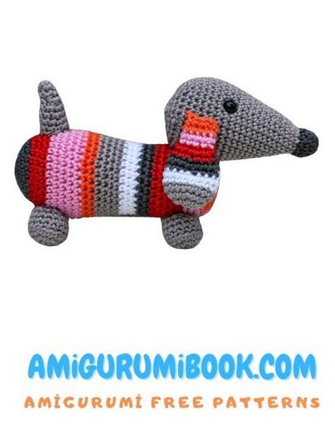 Dachshund Dog Amigurumi Free Pattern: Crochet Your Own Adorable Wiener Dog! – Free Amigurumi Crochet Patterns Wiener Dog Crochet Pattern Free, Crochet Dachshund Pattern, Dog Amigurumi Free Pattern, Crochet Dogs, Free Amigurumi Crochet Patterns, Dachshund Pattern, Amigurumi Dog, Crochet Dog Patterns, Free Pattern Crochet