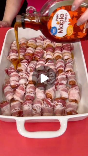 Mistie Knight on Instagram: "Everyone will love these! 😲

#bbq #4thofjuly #snack #bacon" Kyle And Mistie Knight Recipes, Bacon Maple Syrup, Little Smokies, Brunch Drinks, Recipes Appetizers, Recipes Appetizers And Snacks, Awesome Recipes, Pure Maple Syrup, Yummy Appetizers