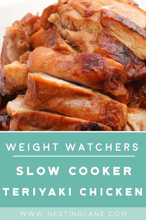 Weight Watchers Slow Cooker, Weight Watchers Crock Pot Recipes, Weight Watchers Meals Dinner, Teriyaki Chicken Recipe, Slow Cooker Teriyaki Chicken, Weight Watchers Meal Plans, Slow Cooker Teriyaki, Hot Chili Sauce, Weight Watchers Recipes Desserts