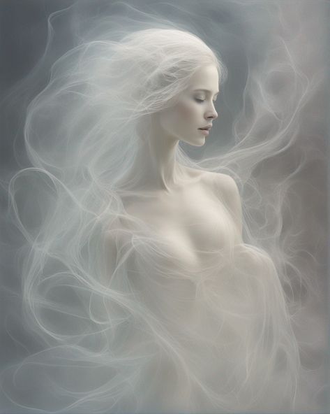 The spectral figure of a woman could be seen floating aimlessly in the abandoned house. Her presence was both eerie and captivating, as she seemed to ... -  #Art #Beautiful #Delicate #Fantasy #Ghost Ghost Ethereal, Unsettling Art, Ghost Fairy, Fantasy Ghost, Ghost Woman, Female Ghost, Sign Drawing, Art Ghost, Ghost Painting