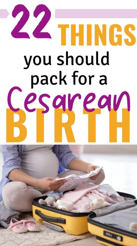 Are you mentally preparing for a c section? One thing on your to do list is to pack a hospital bag for c section delivery. After three c sections, I have a checklist for what to pack for a c section. Here are 22 things to pack for a scheduled cesarean. Hospital Bag For C Section, Hospital Bag C Section, Csection Hospital Bag, Birth Hospital Bag, Hospital Bag List, Hospital Bag For Mom To Be, Packing Hospital Bag, Things To Pack, Baby Hospital Bag