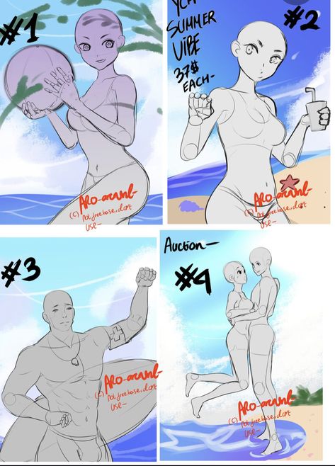 Ych Group, Summer Drawings, No Clothes, Sketch Poses, Best Anime Drawings, Body Drawing Tutorial, Digital Art Beginner, Body Reference Drawing, Group 2