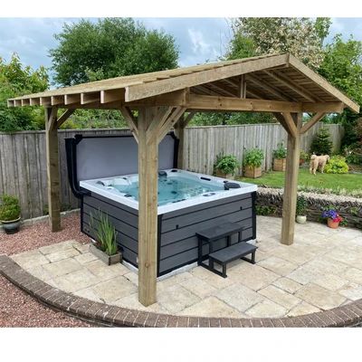 Pergola Kit | Various Roofing Options | Free Delivery | Ruby UK Hot Tub Shelters, Rustic Pergola, Diy Gazebo, Gazebo Roof, Larch Cladding, Hot Tub Gazebo, Shiplap Cladding, Cedar Cladding, Corner Brackets