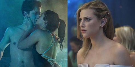 Jughead and Veronica Make Out in a Hot Tub in Steamy New "Riverdale" Pic & Bughead Fans CANNOT DEAL Jughead And Veronica, Riverdale, Hot Tub, Making Out, Seventeen, Movie Tv, Fan, Celebrities, Fictional Characters