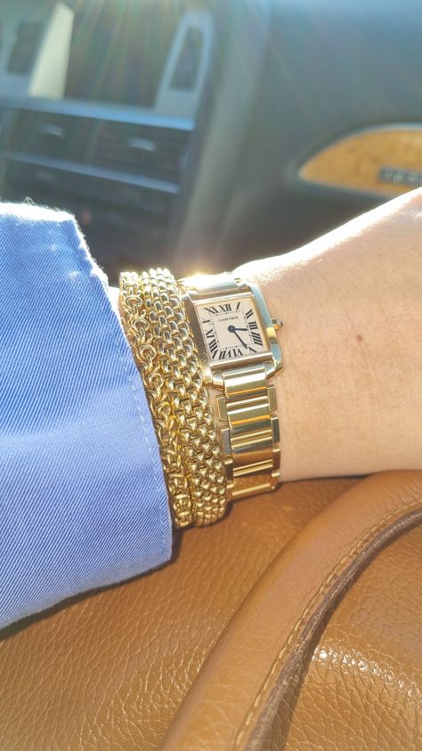 Watch Stacking, Tank Watch, Cartier Tank, Dream Big, Cartier, Gold