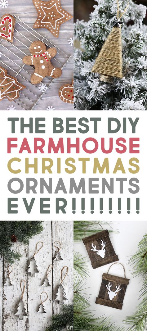 The Best DIY Farmhouse Christmas Ornaments Ever! You have to see all of these DIYS... you are going to want to make each and every ornament here! ENJOY! Diy Farmhouse Christmas Ornaments, Diy Farmhouse Christmas, Diy Christmas Lights, Farmhouse Christmas Ornaments, Easy Christmas Ornaments, Farmhouse Style Christmas, Farmhouse Ornaments, Diy Christmas Tree Ornaments, Cottage Market