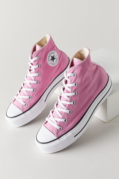 Pink Converse Aesthetic, High Top Platform Converse, Pink Chuck Taylors, Platform Chucks, Pink High Tops, Preppy Shoes, Platform Converse, Pink Converse, Color Magic