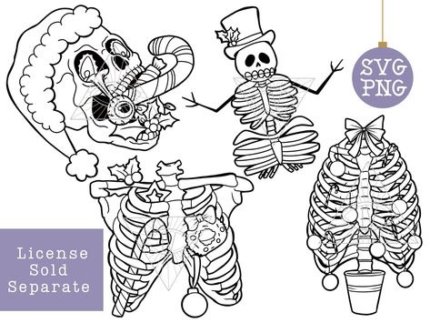 Spooky Christmas Svg, Goth Svg, Christmas Digital Stickers, Christmas Kidscrafts, Anti Christmas, Xmas Color, Goth Christmas, Spooky Christmas, Christmas Skeleton