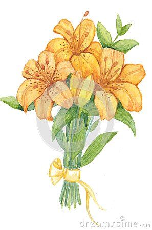 Lily Bouquet Drawing, Tiger Lily Bouquet, Flower Bouquet Drawing, Lilies Drawing, Book Crafts Diy, Pencil Sketch Drawing, Lily Bouquet, Painting Inspo, Hand Drawn Flowers