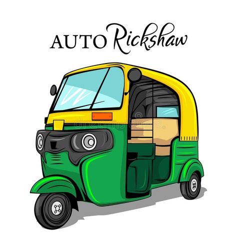 Indian auto rickshaw vector illustration royalty free illustration Indian Auto Rickshaw, India Illustration, Auto Rickshaw, Indian Illustration, Tuk Tuk, Creative Presentation, Cute Canvas Paintings, Cute Canvas, Illustration Art Girl