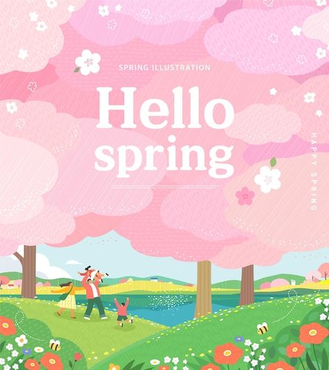 Spring Graphic Design, Easter Packaging, Flower Vector Illustration, Spring Template, Spring Banner, Spring Illustration, Flower Vector, Books For Self Improvement, Graphic Design Tips