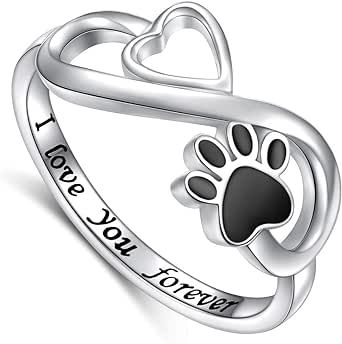 Paw Print Ring, Paw Ring, Puppy Paw Prints, Animal Ring, Dog Ring, Claw Ring, Puppy Paws, Heart Shaped Jewelry, Dog Necklace