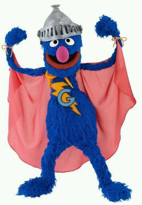 Presenting the further adventures of everybody's favorite superhero, the man who is faster than lightning, stronger than steel, smarter than a speeding bullet... it's Super Grover! Grover Sesame Street, Super Grover, Carl Y Ellie, Sesame Street Muppets, Blue Monster, Sesame Street Characters, Fraggle Rock, The Muppet Show, Muppet Babies