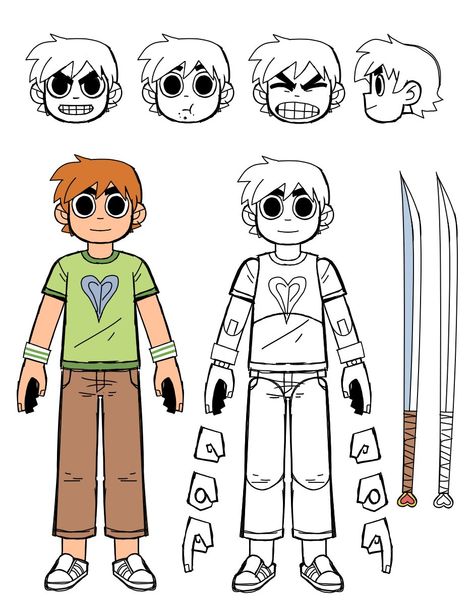 Scott Pilgrim Body Base, Scott Pilgrim Character Sheet, Scott Pilgrim Character Design, Scott Pilgrim Oc Base, Scott Pilgrim Drawing, Scott Pilgrim Art Style, Scott Pilgrim Oc, Scott Pilgrim Characters, Scott Pilgrim Art