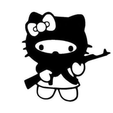 Hello Kitty With A Knife, Hello Kitty Gangster, Hello Kitty Middle Finger, Angels Tattoo, Yung Beef, Sanrio Art, Hello Kitty Imagenes, Hello Kitty Y2k, Images Hello Kitty