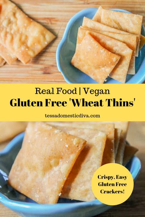 Gluten Intolerance Diet, Gluten Free Snacks Recipes, Real Food Snacks, Crispy Crackers, Gluten Free Crackers, Wheat Thins, Brown Rice Flour, Vegan Crackers, Best Gluten Free Recipes