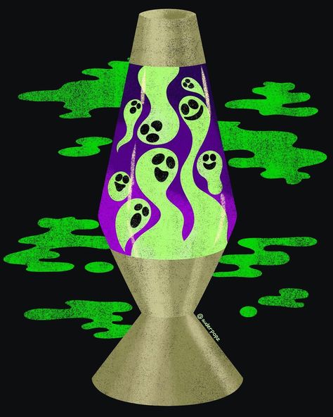 Audrey Herbertson (@auderpopz) posted on Instagram: “Spooky lava lamp 👻 I decided to redo a design from a couple years ago, swipe for the original. Also fun to try a new texture brush!” • Oct 30, 2021 at 6:50pm UTC Spooky Lava Lamp, Hippie Halloween, Halloween 6, Halloween 5, Lava Lamps, Halloween Everyday, Mcm Decor, Halloween Inspo, Halloween Inspiration