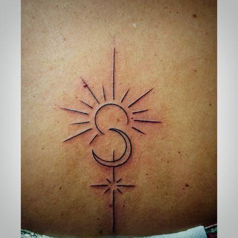 Star And Sun Tattoos, Moon Sun And Stars Tattoo, Sun Moon Stars Tattoo, Moon And Star Tattoo, Moon Child Tattoo, Sun Rays Tattoo, Love Tattoo Designs, Sun Moon And Stars Tattoo, Prince Tattoo