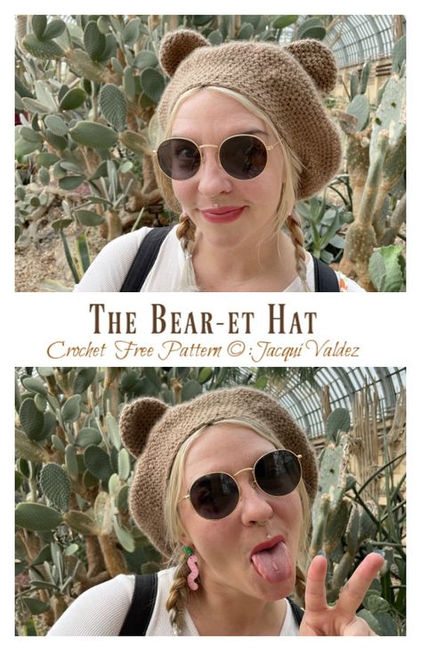 Teddy Bear Hat Crochet Pattern Free, Knit Bear Hat Pattern Free, Bear Hat Crochet Pattern Free, Bear Crochet Hat, Bear Hat Crochet, Bear Hat Pattern, Crochet Bear Hat, Hat Patterns Free, Crochet Mouse