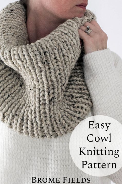 Easy Cowl Knitting Pattern Easy Cowl Knitting Pattern, Knit Cowl Pattern, Knitting Cowl, Cowl Patterns, Knit Cowl Pattern Free, Knitting Abbreviations, Chunky Knit Cowl, Beginner Knitting Pattern, Cowl Knitting