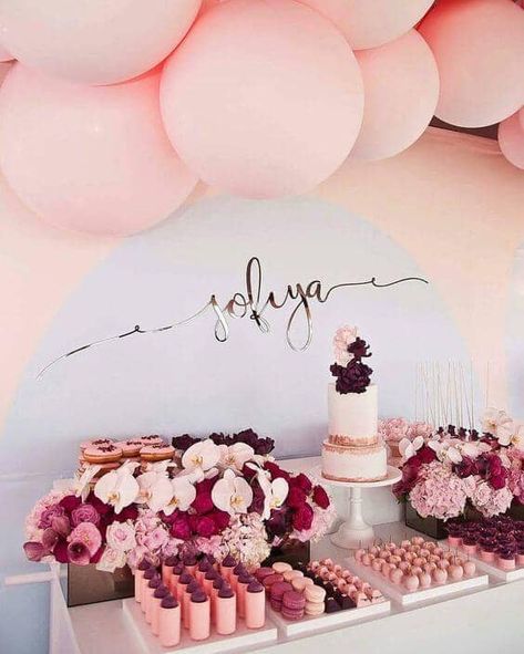 The Perfect Pink Engagement Party Pink Engagement, Cakes And Desserts, Quinceanera Decorations, 18th Birthday Party, Pink Parties, Event Styling, 21st Birthday, Shower Party, Dessert Table