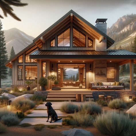 Modern Mountain Cabin Exterior, Modern Log Home Exterior, Mountain Chalet Exterior, Mountain House Exteriors, Mountain Cabin Exterior, Modern Mountain Cabin, Brazil Houses, Mountain Dream Homes, Mountain Villa