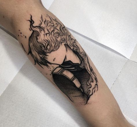 Todoroki Tattoo, Hero Academia Tattoo, Academia Tattoo, Butterfly Neck Tattoo, Hero Tattoo, Forearm Band Tattoos, Spine Tattoos For Women, Band Tattoo, Spine Tattoos