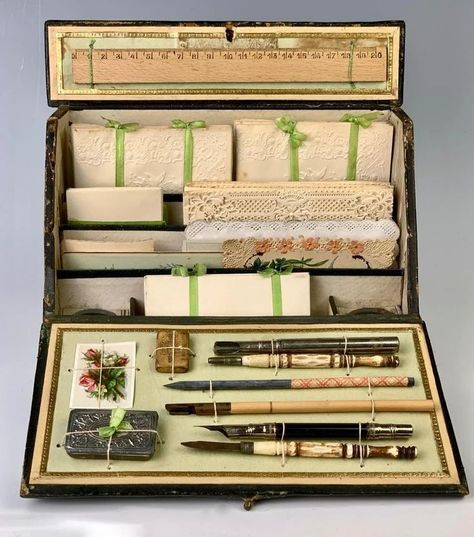 Victorian Writing, Pen Ideas, Stationary Box, Vintage Stationery, Stationary Set, Dip Pen, Vintage Objects, Writing Supplies, Pen And Paper