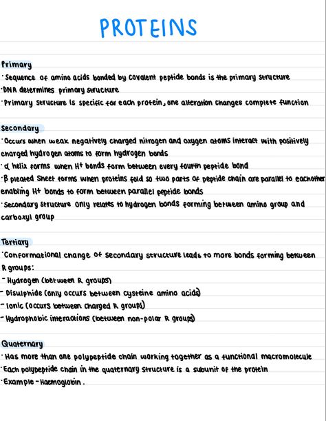 Primary, Secondary, Tertiary and Quaternary structure Primary Structure Of Proteins, Secondary Structure Of Protein, Structure Of Proteins, Biological Molecules, Protein Folding, Bio Notes, Neet Notes, Peptide Bond, Science Study