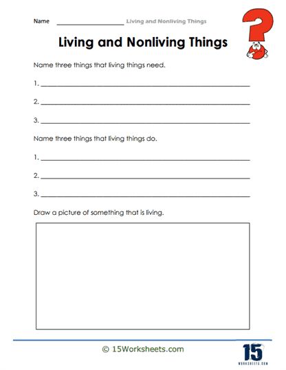 Living And Nonliving Things, Scientific Inquiry, Living And Nonliving, 1 Worksheet, 1st Grade Math Worksheets, Think Deeply, Science Worksheets, Classroom Rules, 1st Grade Math