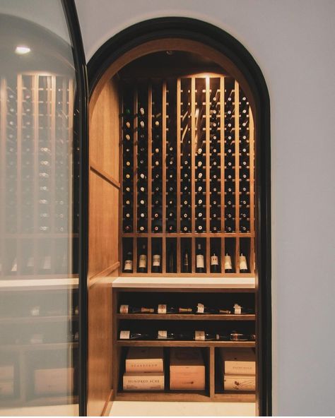 Tiny Wine Cellar, Wine Cellar Architecture, Wine Cellar Closet, Under Stairs Wine Cellar, Wine Closet, Home Wine Cellars, Ideal House, Wine Cellar Design, Cellar Design