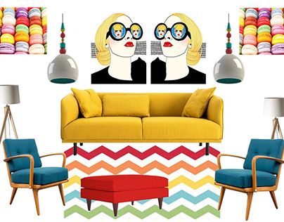 Pop Art Living Room Ideas, Modern Pop Art Living Room, Pop Art Decor Interior Design, Pop Art Room, Pop Art Furniture, Pop Art Living Room, Pop Art Design Interior, Pop Art Interior Design, Pop Art Bedroom