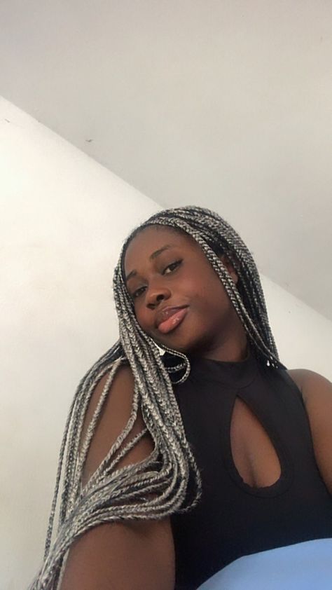 Black girl silver braids Silver Braids For Black Women, Twists Black Women, Silver Braids, Types Of Texture, Braids For Black, Braids For Black Women, Hair Ideas, Black Women, Chain Necklace