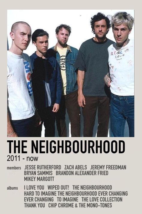 Polaroid poster of The Neighbourhood. Hard To Imagine The Neighbourhood, The Nbhd, Wanted Movie, Polaroid Album, Aesthetic Polaroid, Minimalistic Poster, Music Poster Ideas, Music Poster Design, Polaroid Poster