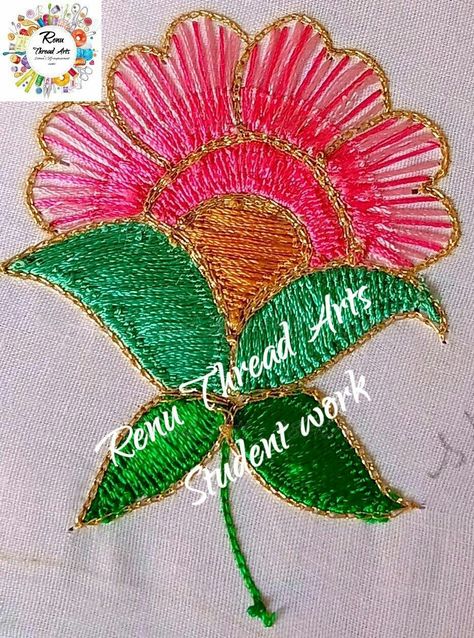 Silk Thread Flower Aari Work, Silk Thread Aari Work Blouse Designs, Flowers Aari Work Designs, Silk Thread Blouse Design, Aari Buttas, Designer Bridal Blouse, Aari Motif, Button Hole Stitch, Mom Drawing