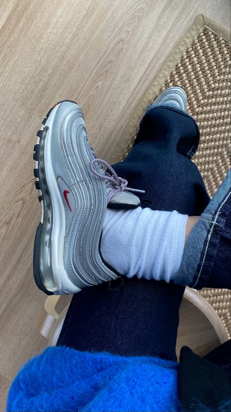 Silver bullet Nike 97s Opposite Action, Nike 97s, Uk Style, Closet Tour, Next Shoes, Silver Bullet, Streetwear Aesthetic, Swag Shoes, Soft Summer