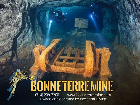 The Mine at Bonne Terre (314) 209-7200  https://loom.ly/wK75kGs  #adventure #walkingtour #tours #bonneterremine #historiclandmark #missouri #attractions #missouriattrations #geomine #geotour #familyadventure #scubadiving Family Adventure, West End, Walking Tour, Scuba Diving, Missouri, Trip Advisor, Diving, Google Images, Water