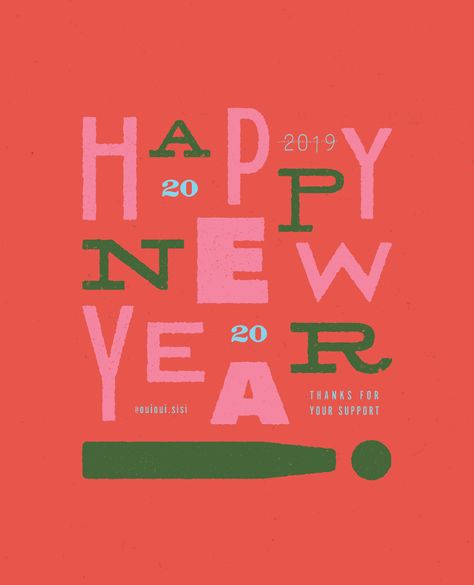 Happy New Year Postcards on Behance Holiday Typography Design, Happy New Year Poster Graphics, New Year Greetings Design, Creative New Year Post, New Years Graphic Design, New Year Poster Design Ideas, New Year Post Design, Hny Card, New Years Graphic