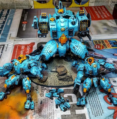 Tau color scheme? Warhammer Tau Color Scheme, Warhammer 40k Tau Paint Schemes, Tau 40k Color Schemes, Tau Color Scheme, Tau Paint Scheme, Tau Kitbash, Tau Warhammer 40k, Farsight Enclave, Warhammer Tau