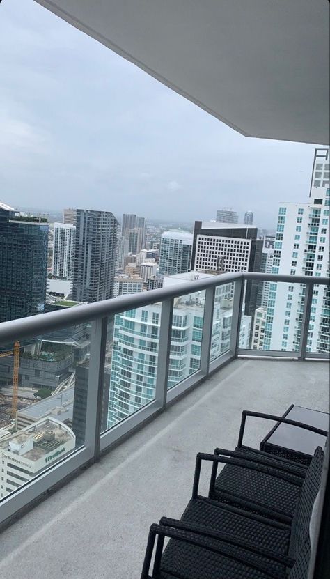 Condos Luxury Apartments, Condo Aesthetic, Condo View, Apartment Outside, Fancy Apartment, High Rise Apartment, Big Balcony, City View Apartment, Miami Apartment