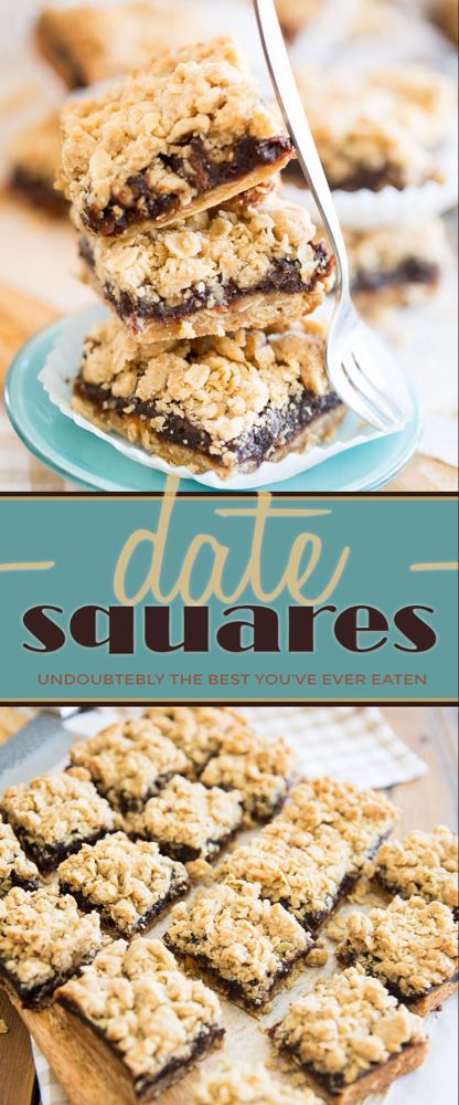 Vegan Squares, 7 Layer Magic Cookie Bars, Date Recipes Desserts, Oatmeal Crust, Yummy Bars, Dessert Squares, Date Squares, Magic Cookie Bars, Square Recipes