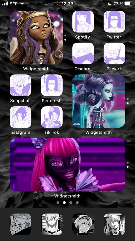 Monster High Lockscreen, Ios Customization, Draculaura Aesthetic, Lockscreen Ios, Iphone Ideas, Wallpaper Themes, Phone Decor, Iphone Home Screen Layout, Anime Monsters