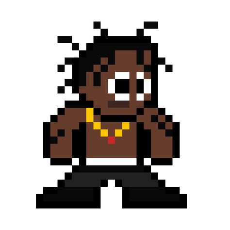 Rap Pixel Art, Rapper Pixel Art, Bape Art, Travis Scott Rodeo, Cactus Pictures, Accessories Aesthetic, Pixel Drawing, Pixel Art Characters, Pixel Art Grid