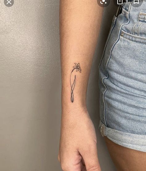 Daffodil Tattoo, Ribbon Tattoos, True Tattoo, Dainty Tattoos, Aesthetic Tattoo, Family Tattoos, Tattoos Gallery, Abstract Tattoo, Flower Tattoo Designs