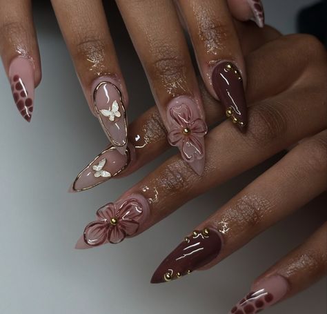 Designs For Short Nails, Brown Acrylic Nails, Summery Nails, Girly Acrylic Nails, French Tip Acrylic Nails, Simple Acrylic Nails, Classy Acrylic Nails, Pretty Gel Nails, Unique Acrylic Nails