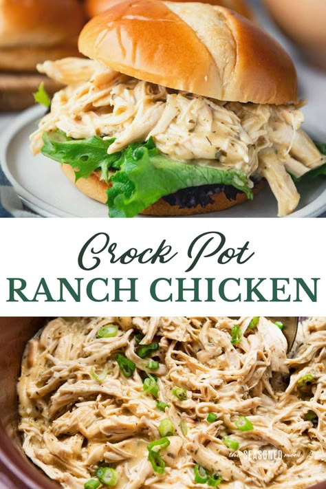 This easy ranch chicken crock pot recipe yields flavorful, tender, shredded meat that's delicious in sandwiches and wraps, in tacos or burritos, and on salads or rice bowls. With just 10 minutes of prep, it’s a quick, simple, and family-friendly weeknight dinner! Easy Ranch Chicken, Easy Dinners For Kids, Shredded Chicken Sandwiches, Chicken Crock Pot, Sandwiches And Wraps, Chicken Subs, Bald Guy, Ranch Chicken Recipes, Crock Pot Recipe