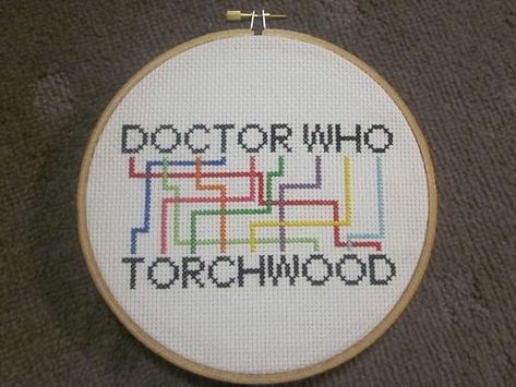 Doctor Who Embroidery, Doctor Who Craft, Doctor Who Crafts, Doctor Who Funny, Doctor Who Art, Wibbly Wobbly Timey Wimey Stuff, Torchwood, Timey Wimey Stuff, A Cross